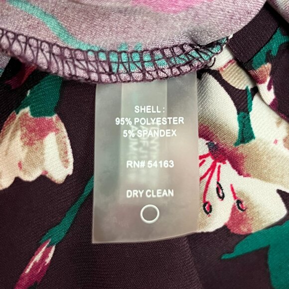 Tommy Hilfiger Women’s Dress Maroon Floral Knee Length Long Sleeve Dress Size 18 - Picture 7 of 7